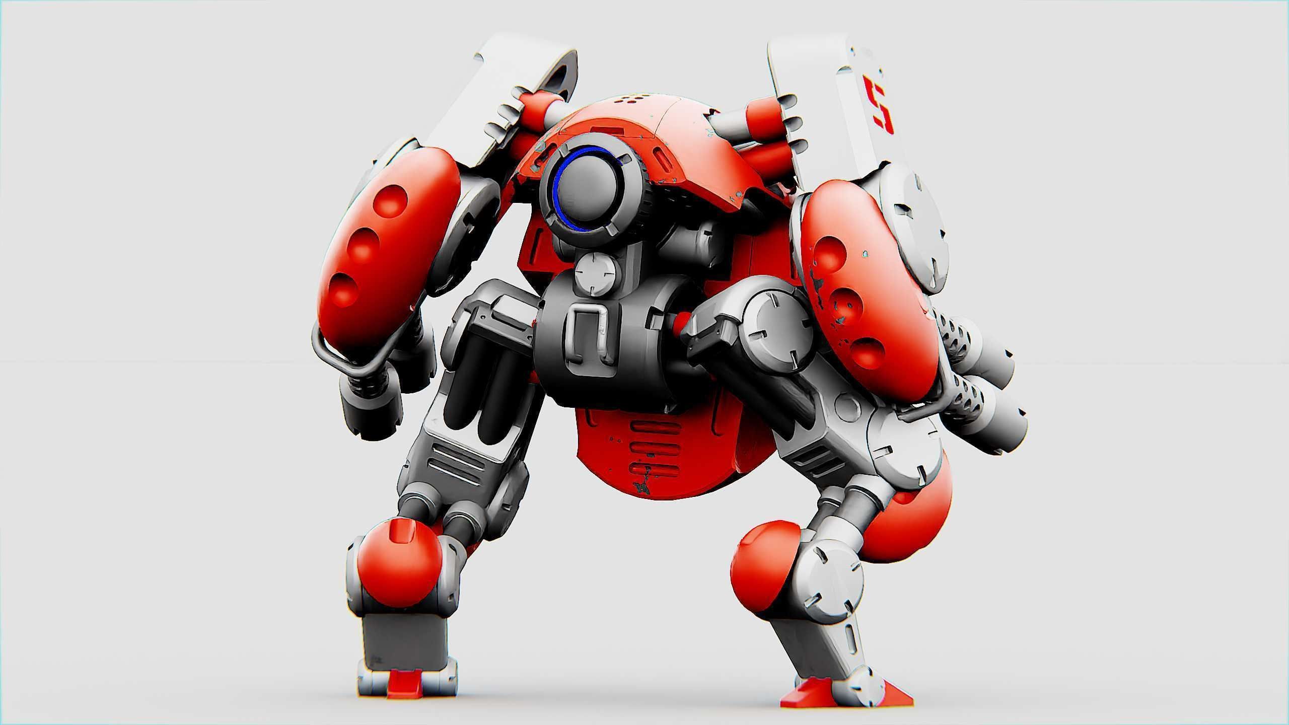 MILITARY BOT M-200 Rigged for Unreal Engine - Unity - MIXAMO 3D model_11