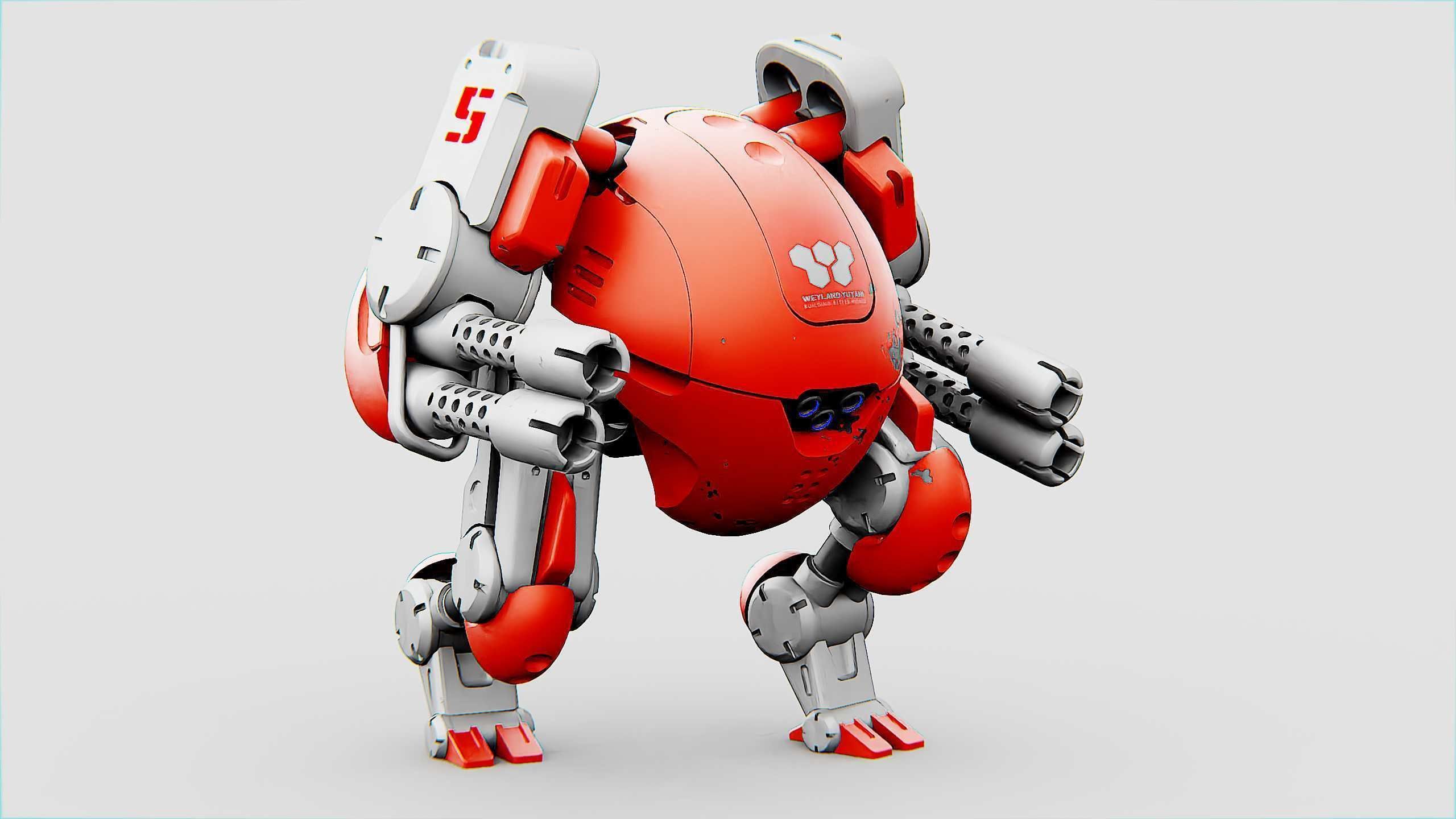 MILITARY BOT M-200 Rigged for Unreal Engine - Unity - MIXAMO 3D model_31