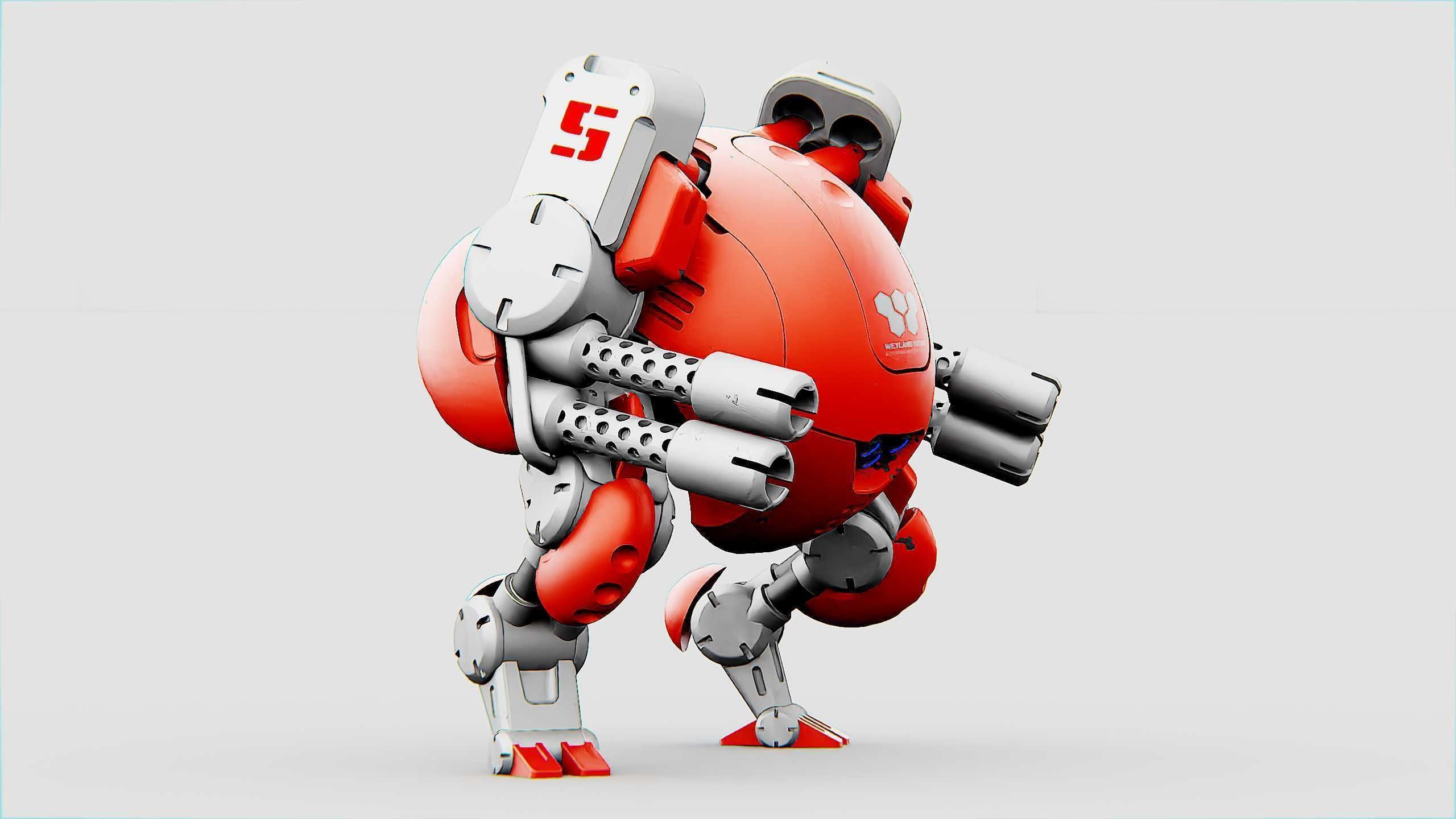 MILITARY BOT M-200 Rigged for Unreal Engine - Unity - MIXAMO 3D model_4