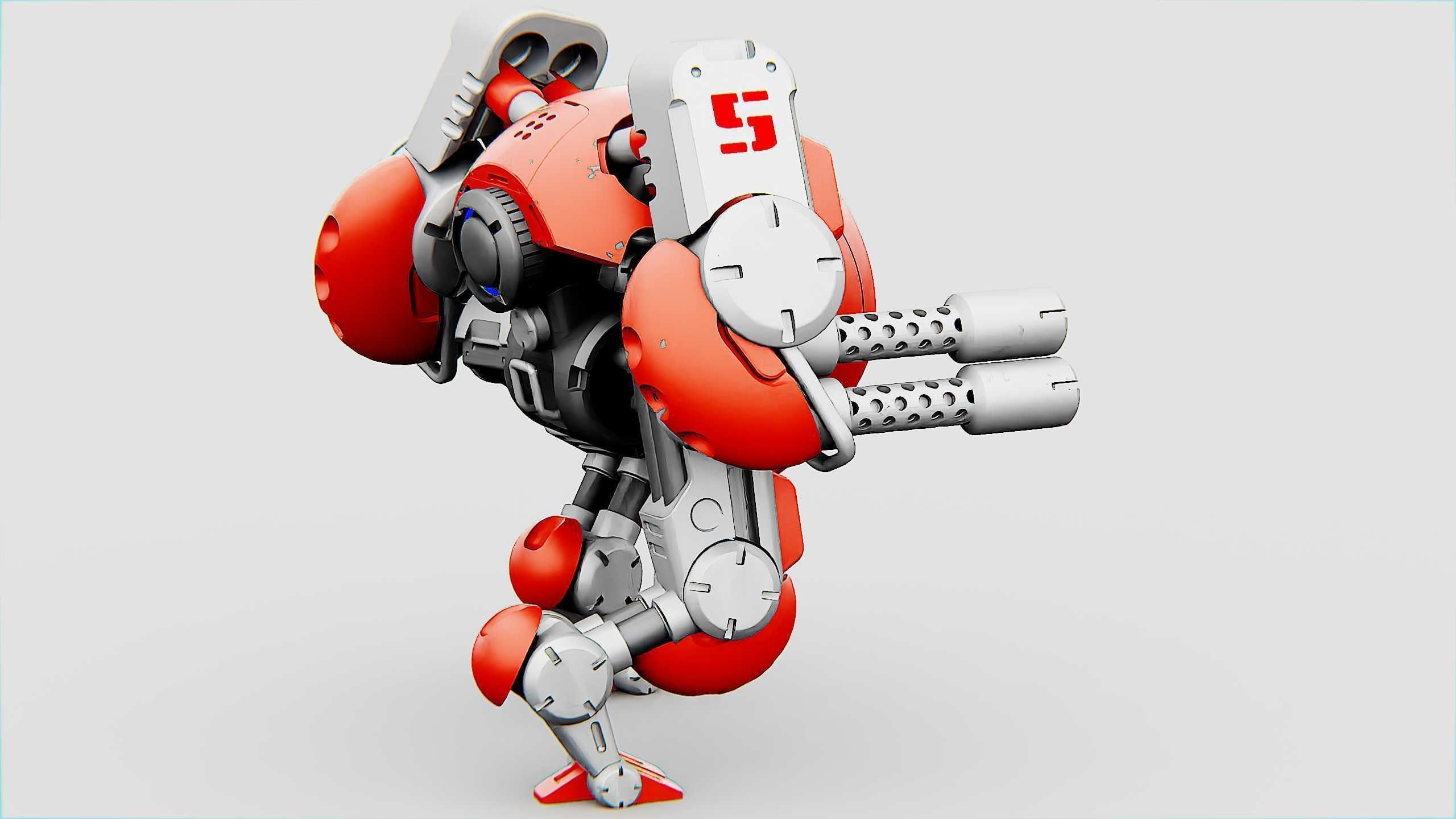 MILITARY BOT M-200 Rigged for Unreal Engine - Unity - MIXAMO 3D model_30