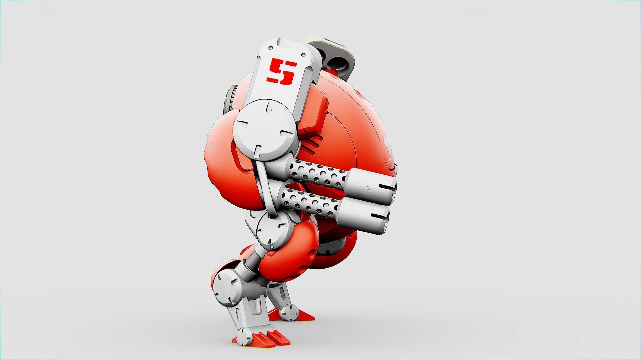 MILITARY BOT M-200 Rigged for Unreal Engine - Unity - MIXAMO 3D model_6