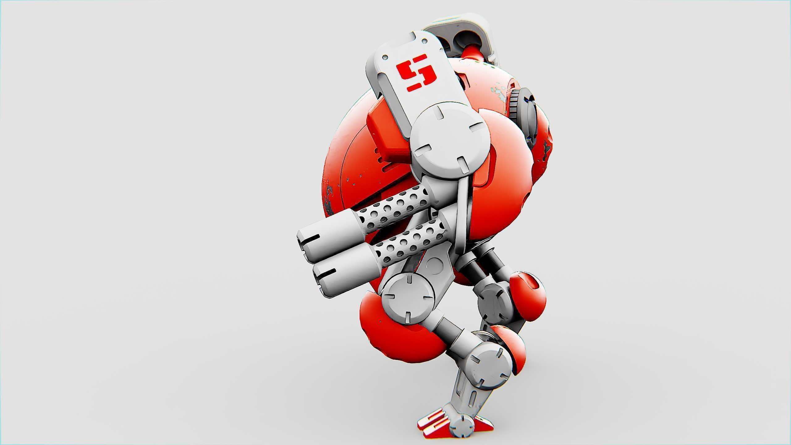 MILITARY BOT M-200 Rigged for Unreal Engine - Unity - MIXAMO 3D model_16