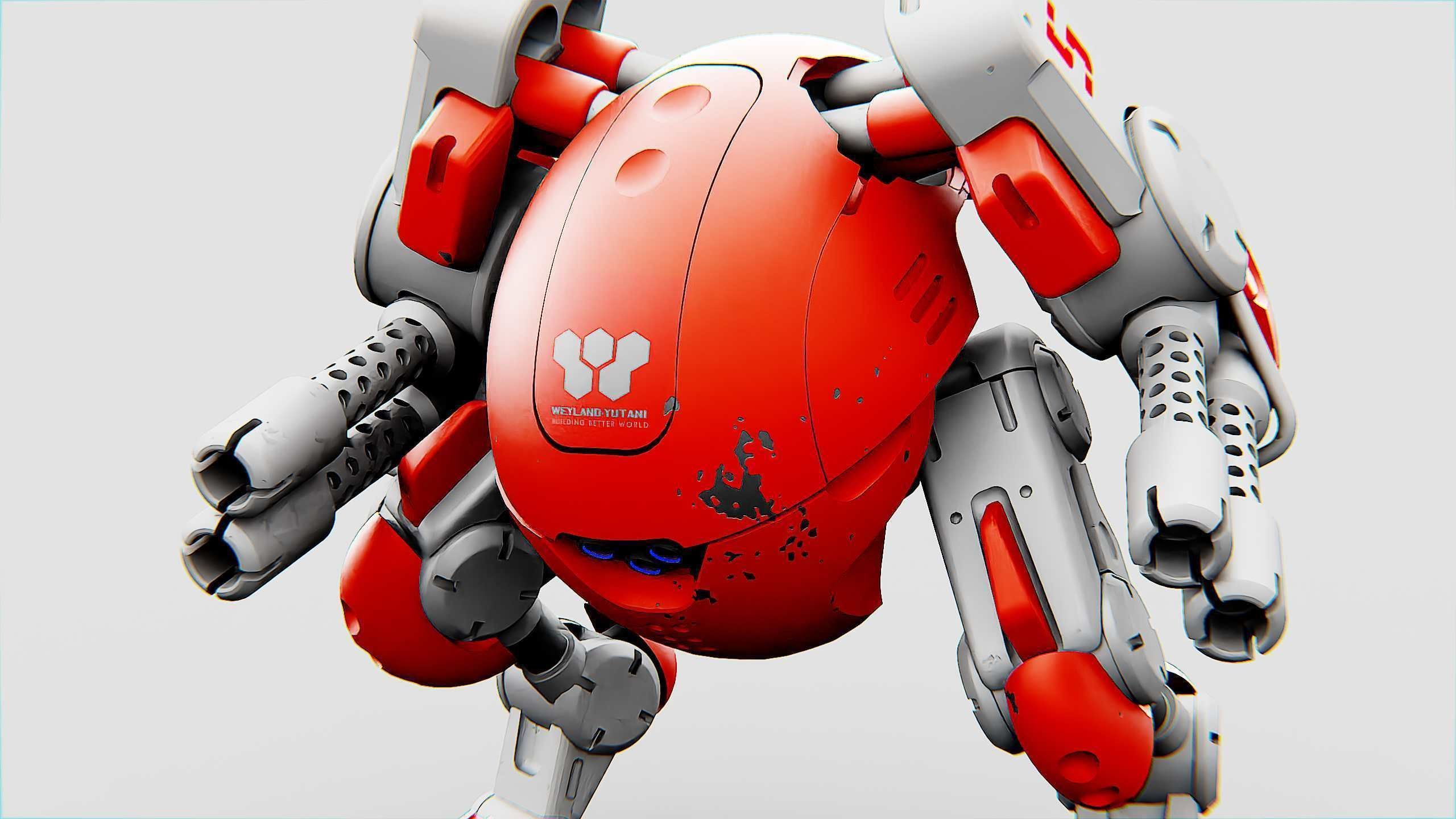 MILITARY BOT M-200 Rigged for Unreal Engine - Unity - MIXAMO 3D model_20