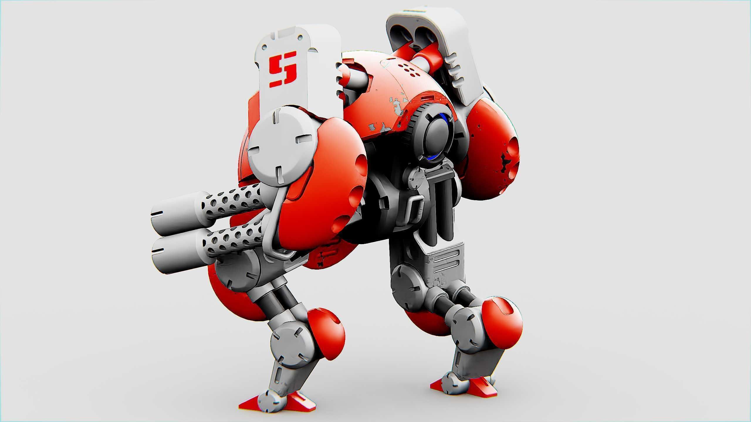 MILITARY BOT M-200 Rigged for Unreal Engine - Unity - MIXAMO 3D model_28