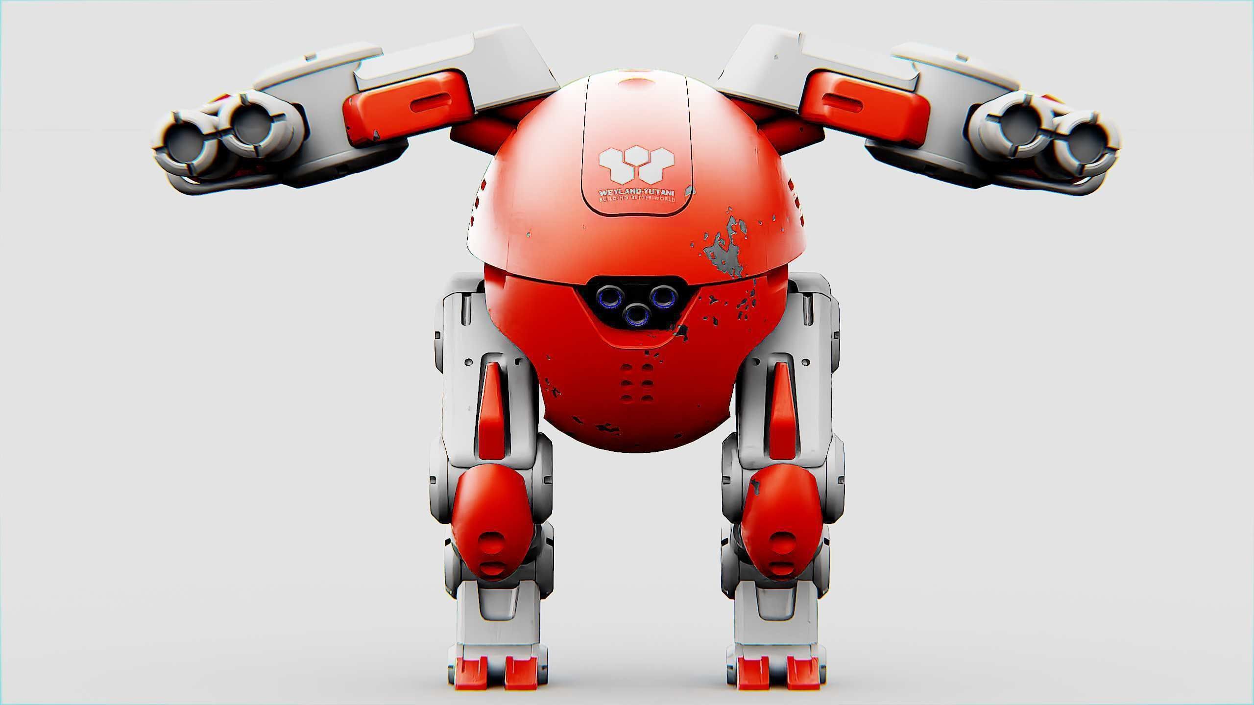 MILITARY BOT M-200 Rigged for Unreal Engine - Unity - MIXAMO 3D model_24