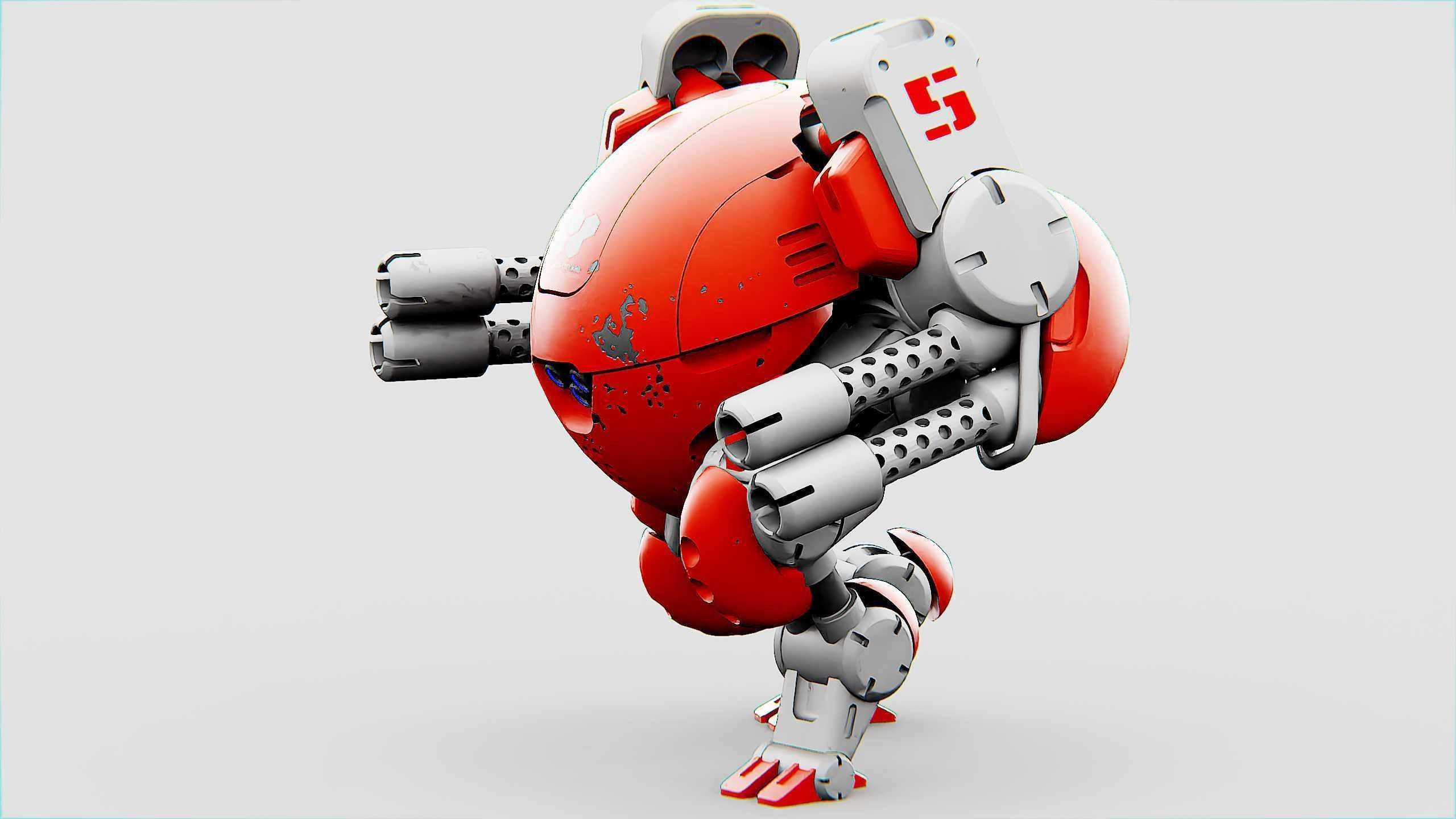 MILITARY BOT M-200 Rigged for Unreal Engine - Unity - MIXAMO 3D model_27