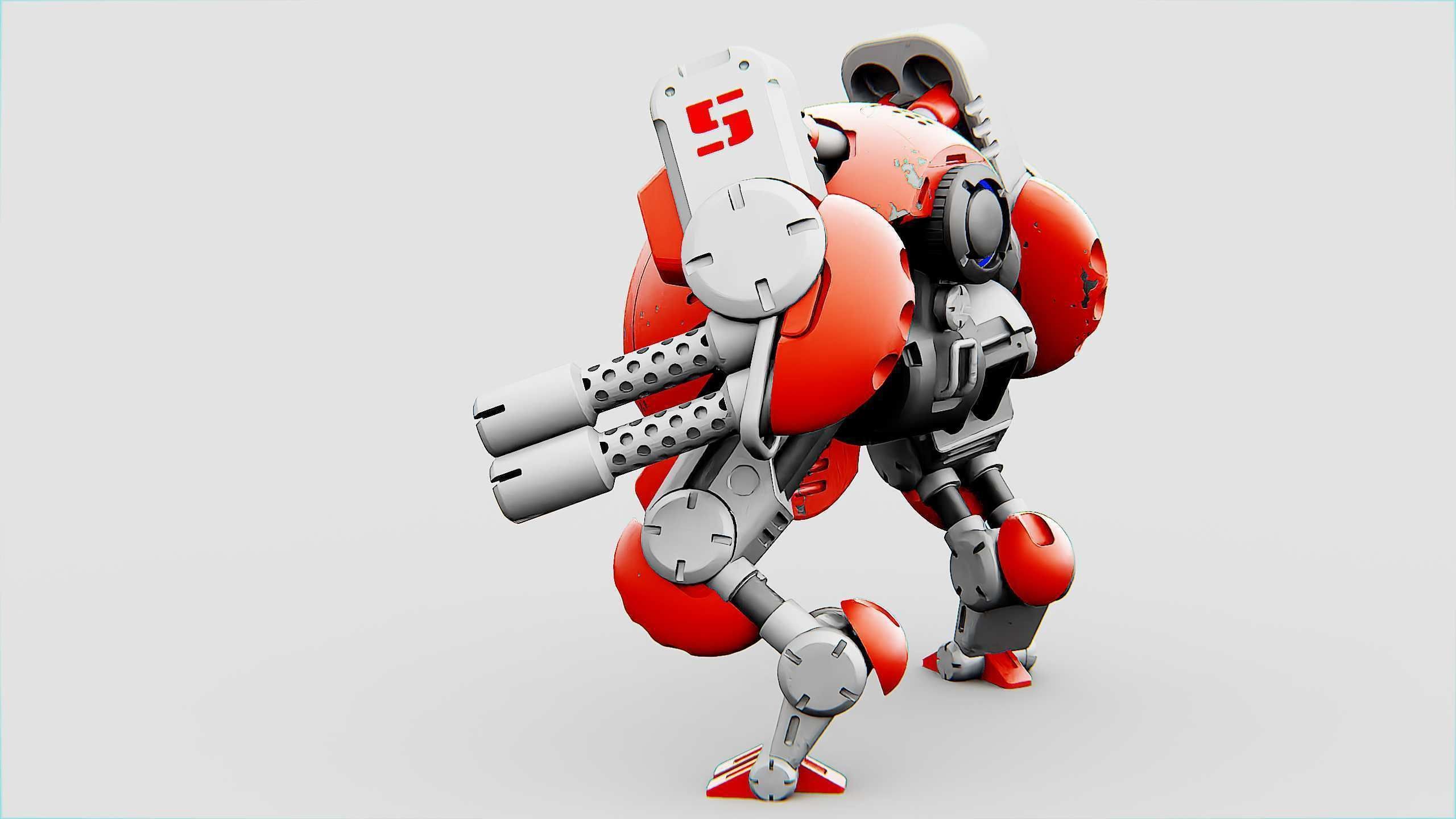 MILITARY BOT M-200 Rigged for Unreal Engine - Unity - MIXAMO 3D model_15