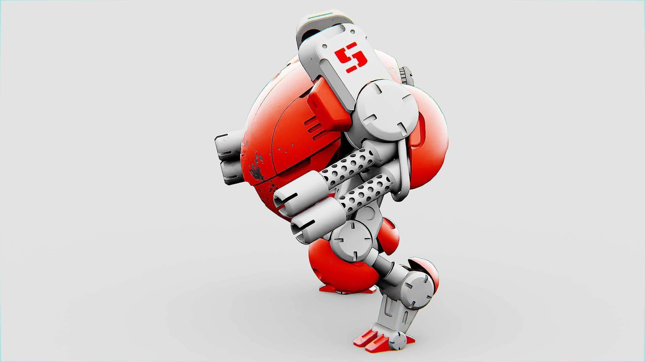 MILITARY BOT M-200 Rigged for Unreal Engine - Unity - MIXAMO 3D model_17