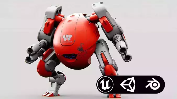 MILITARY BOT M-200 Rigged for Unreal Engine - Unity - MIXAMO 3D model