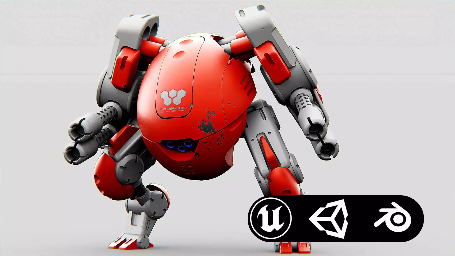 MILITARY BOT M-200 Rigged for Unreal Engine - Unity - MIXAMO 3D model_0