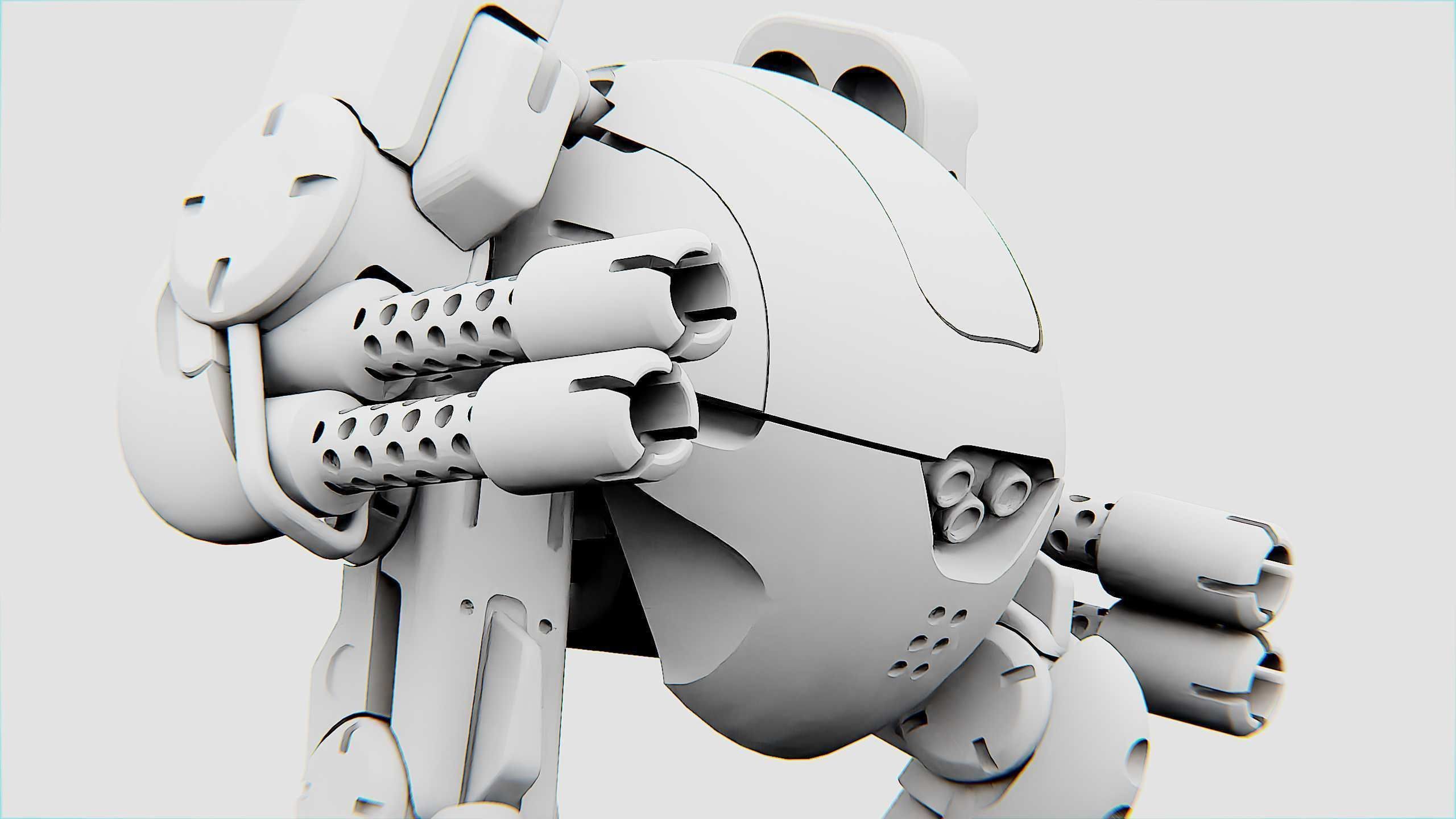 MILITARY BOT M-200 Rigged for Unreal Engine - Unity - MIXAMO 3D model_34