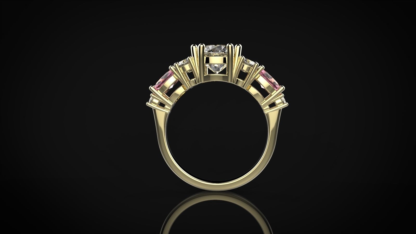 Round  Oval ring  3D print model_3