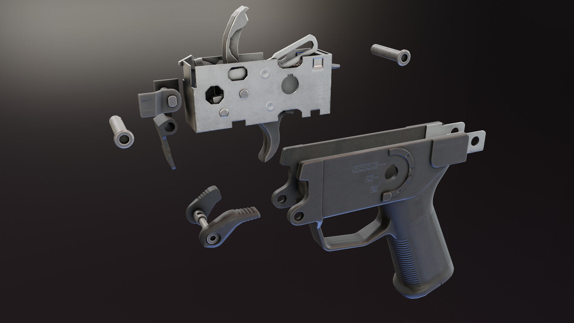 MP5 SL Grip Module Low-poly 3D model_4
