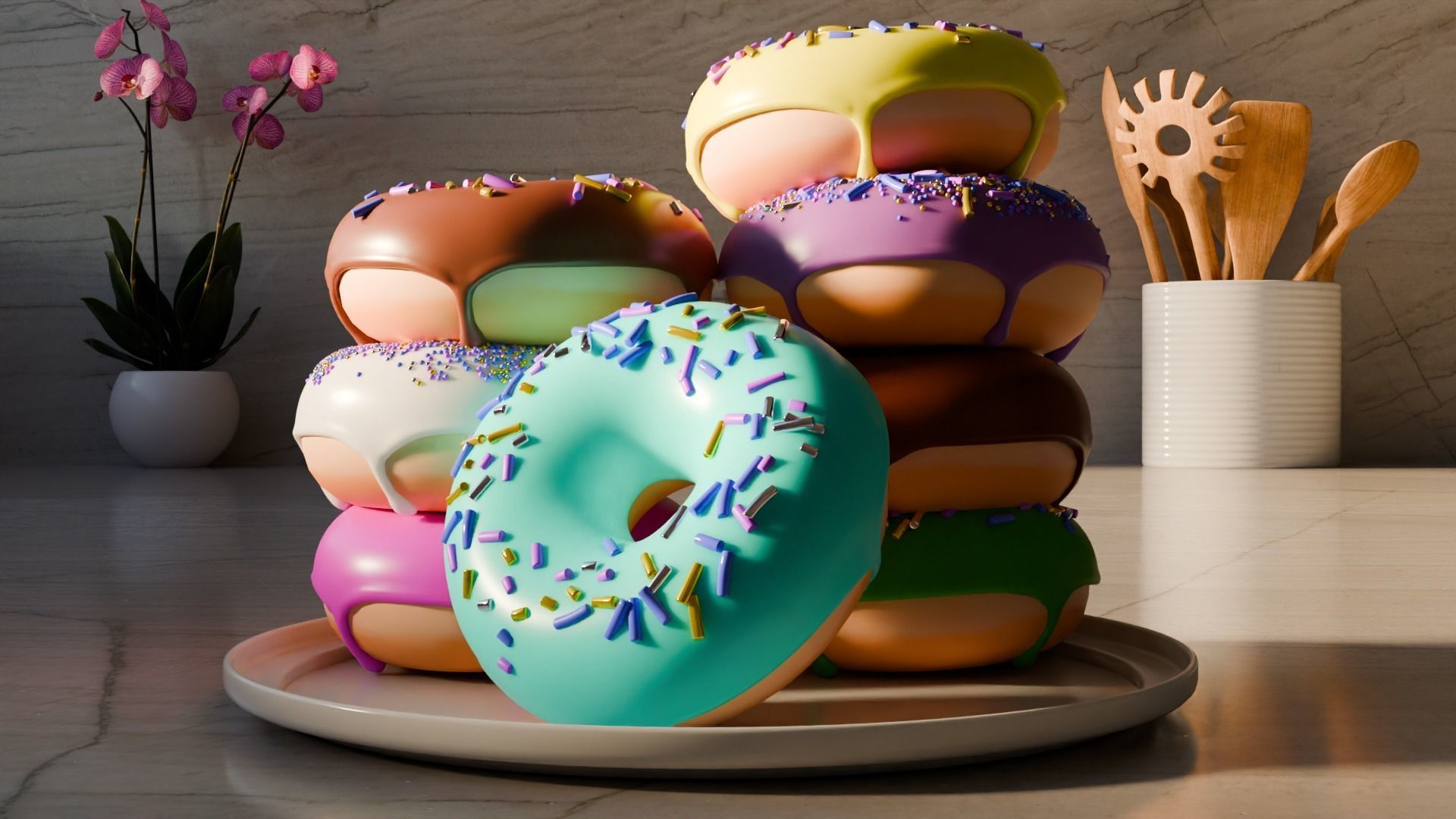 donuts 3D model_3