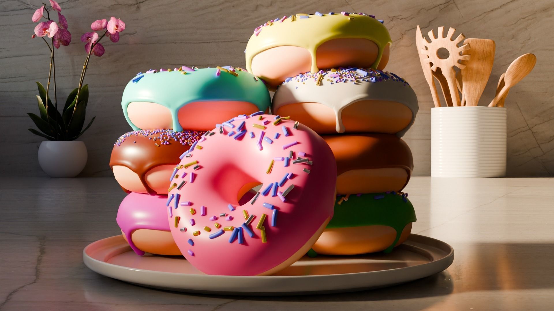 donuts 3D model_2