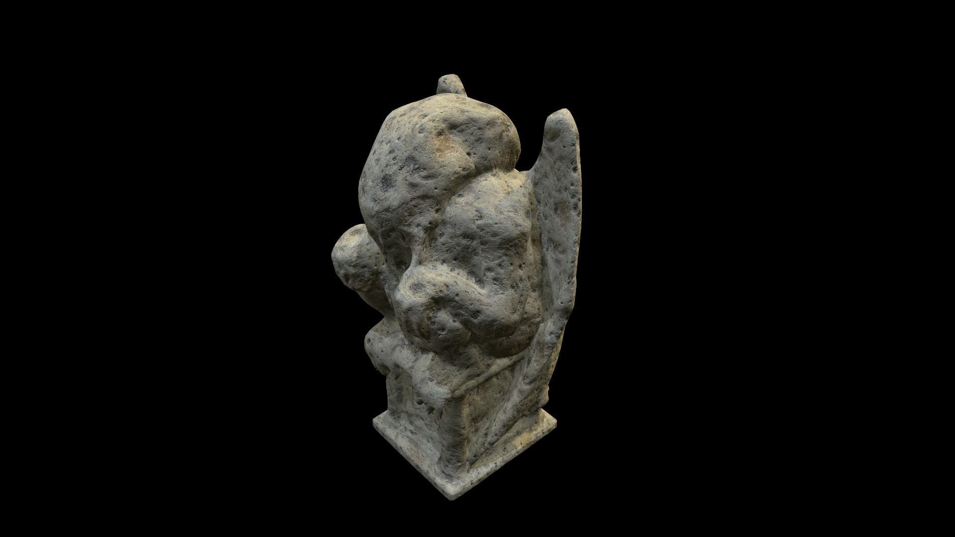 Statue Stone Medieval Low-poly 3D model_16