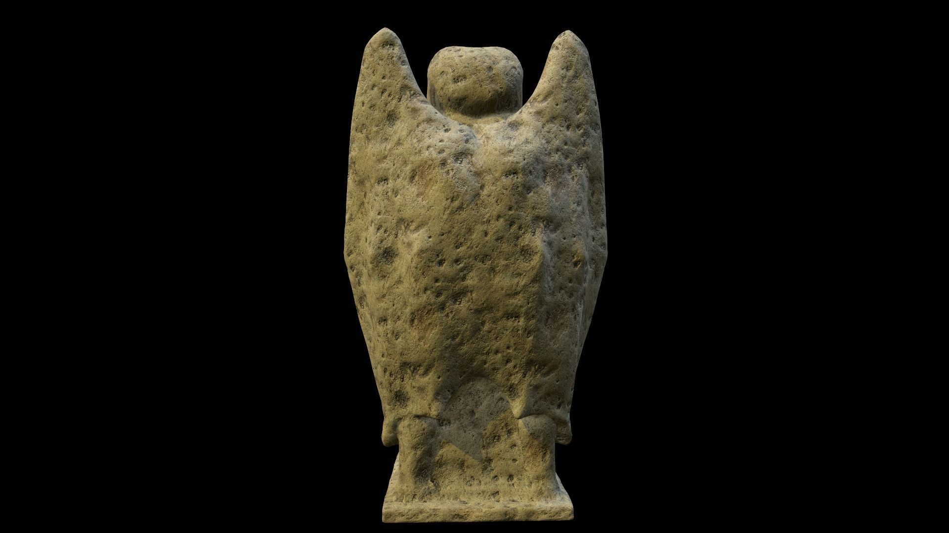 Statue Stone Medieval Low-poly 3D model_7