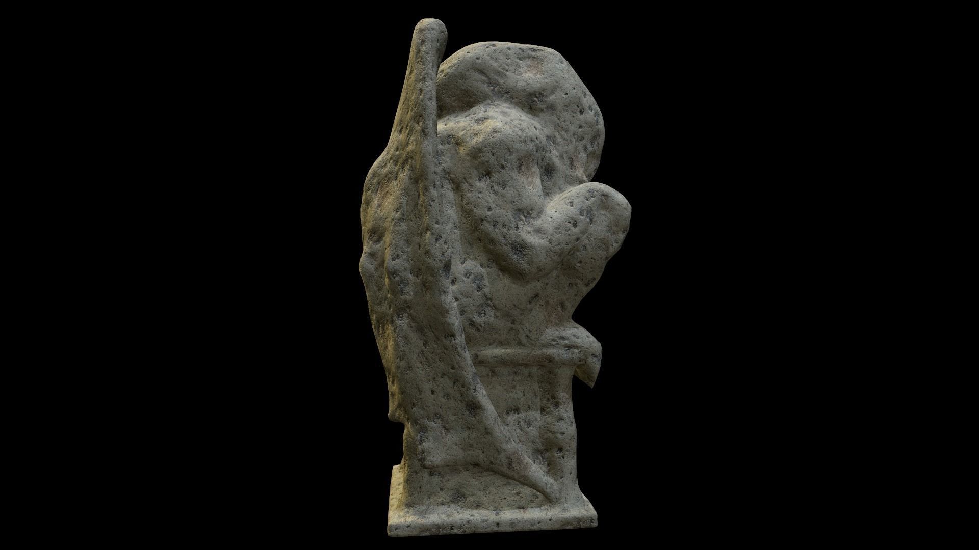 Statue Stone Medieval Low-poly 3D model_10