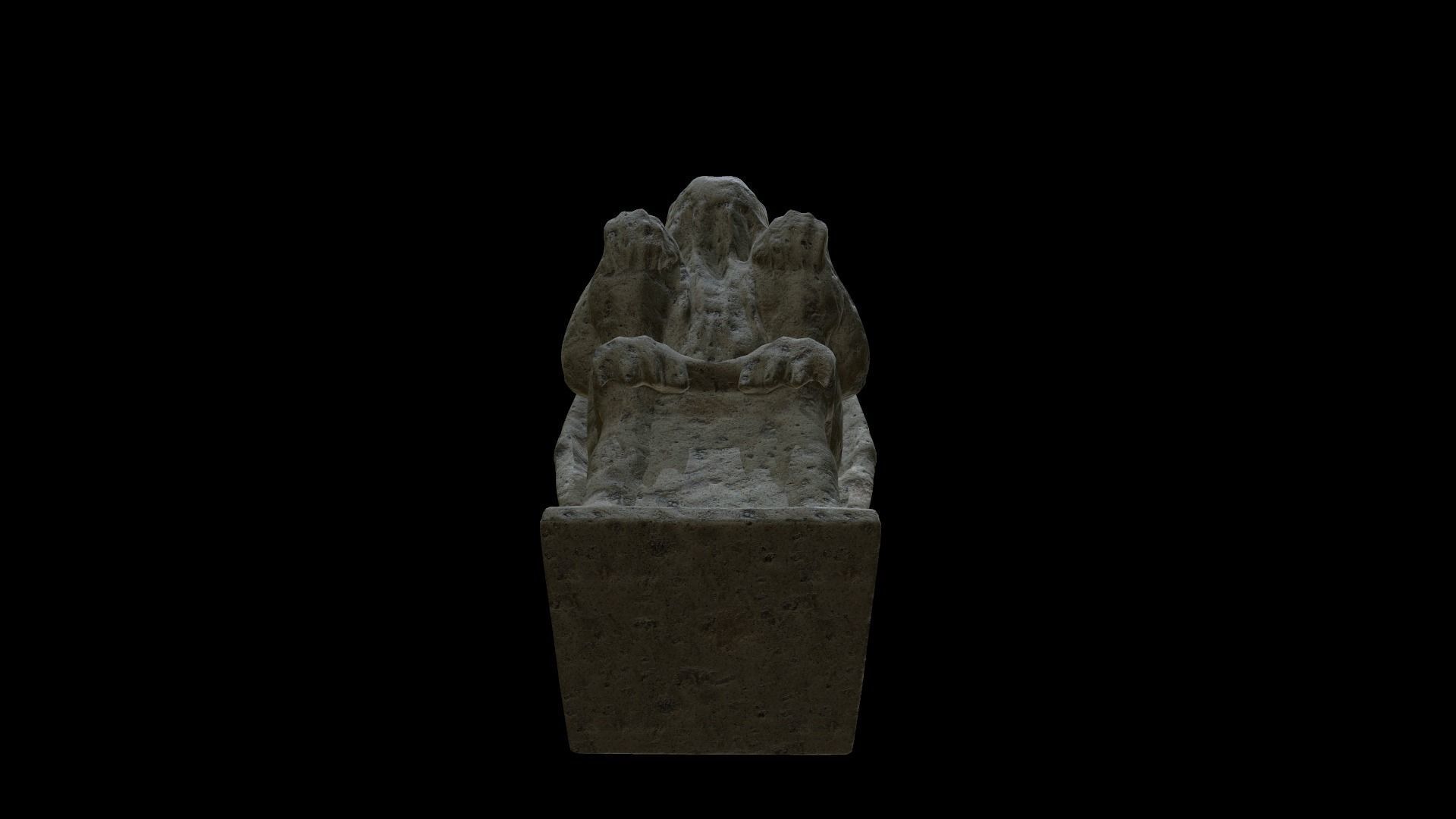 Statue Stone Medieval Low-poly 3D model_14
