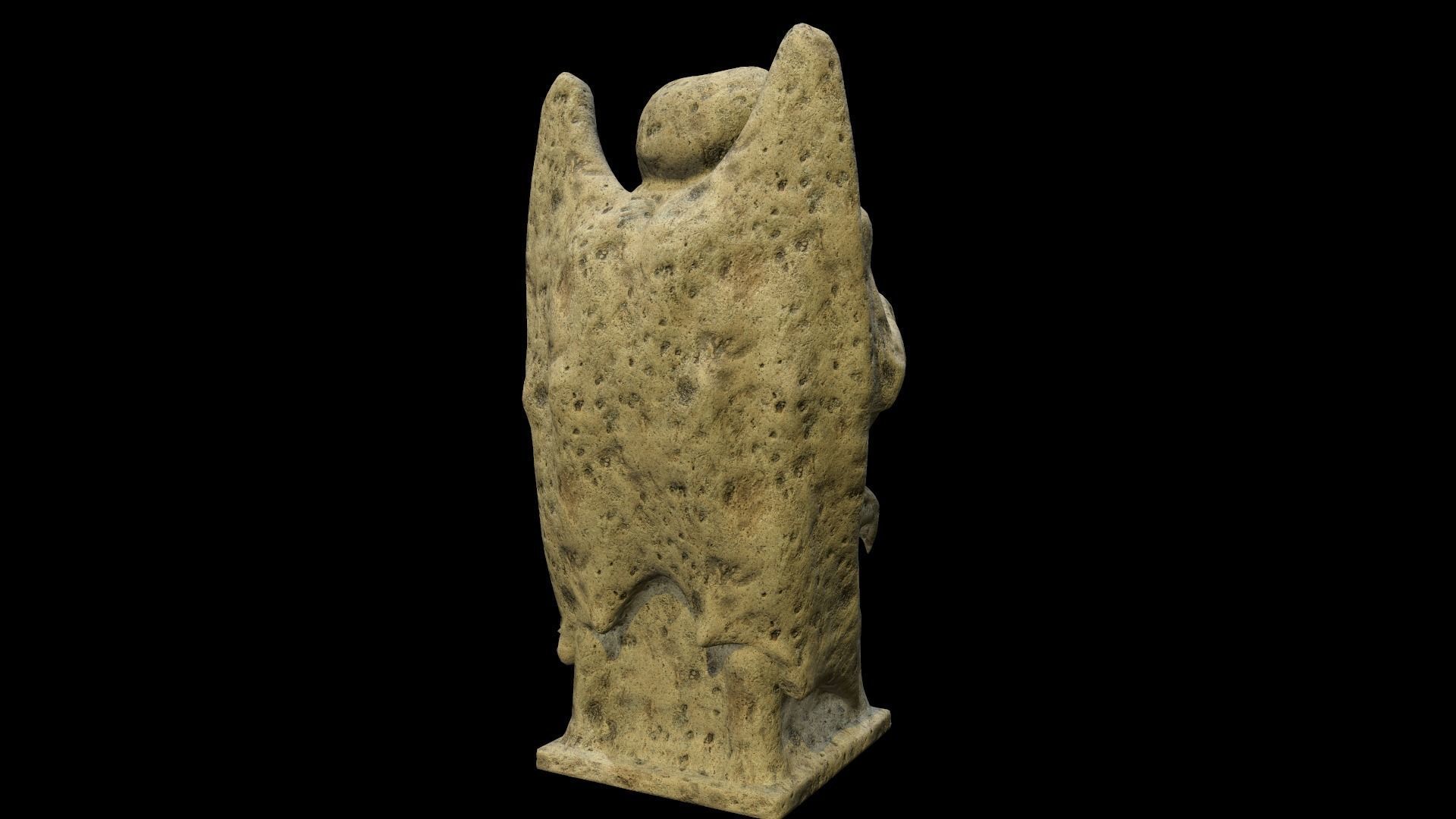 Statue Stone Medieval Low-poly 3D model_8