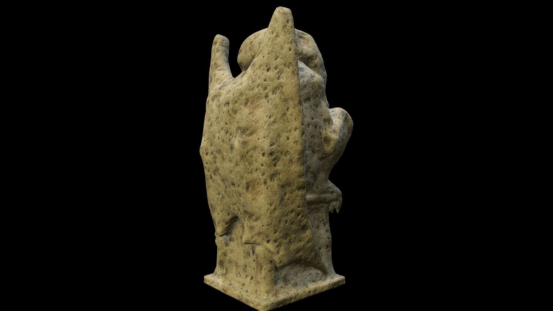Statue Stone Medieval Low-poly 3D model_9