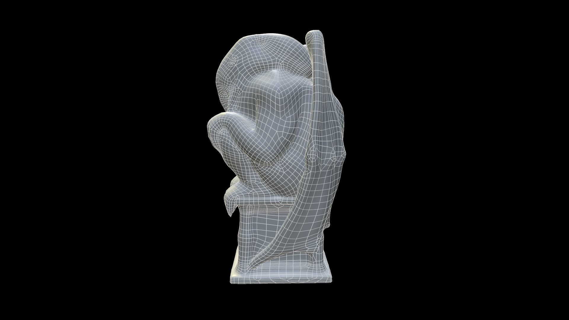 Statue Stone Medieval Low-poly 3D model_22