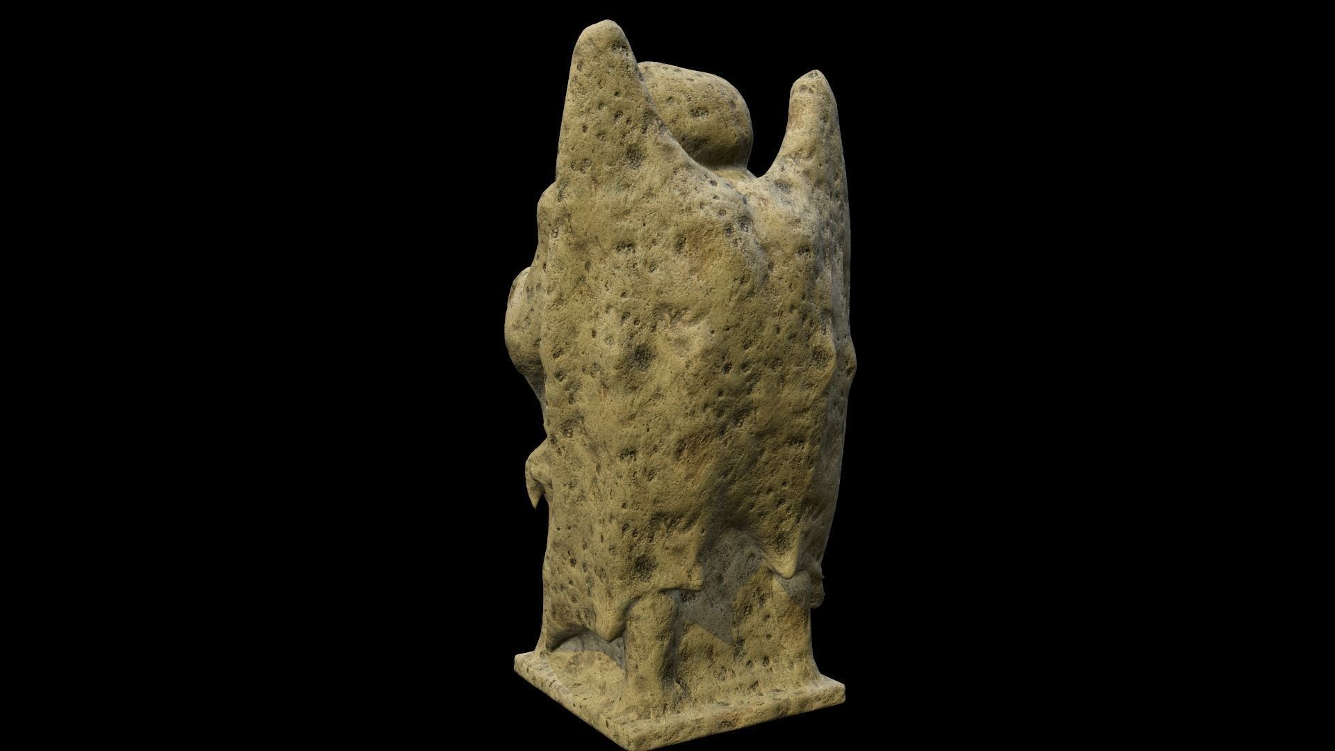 Statue Stone Medieval Low-poly 3D model_6