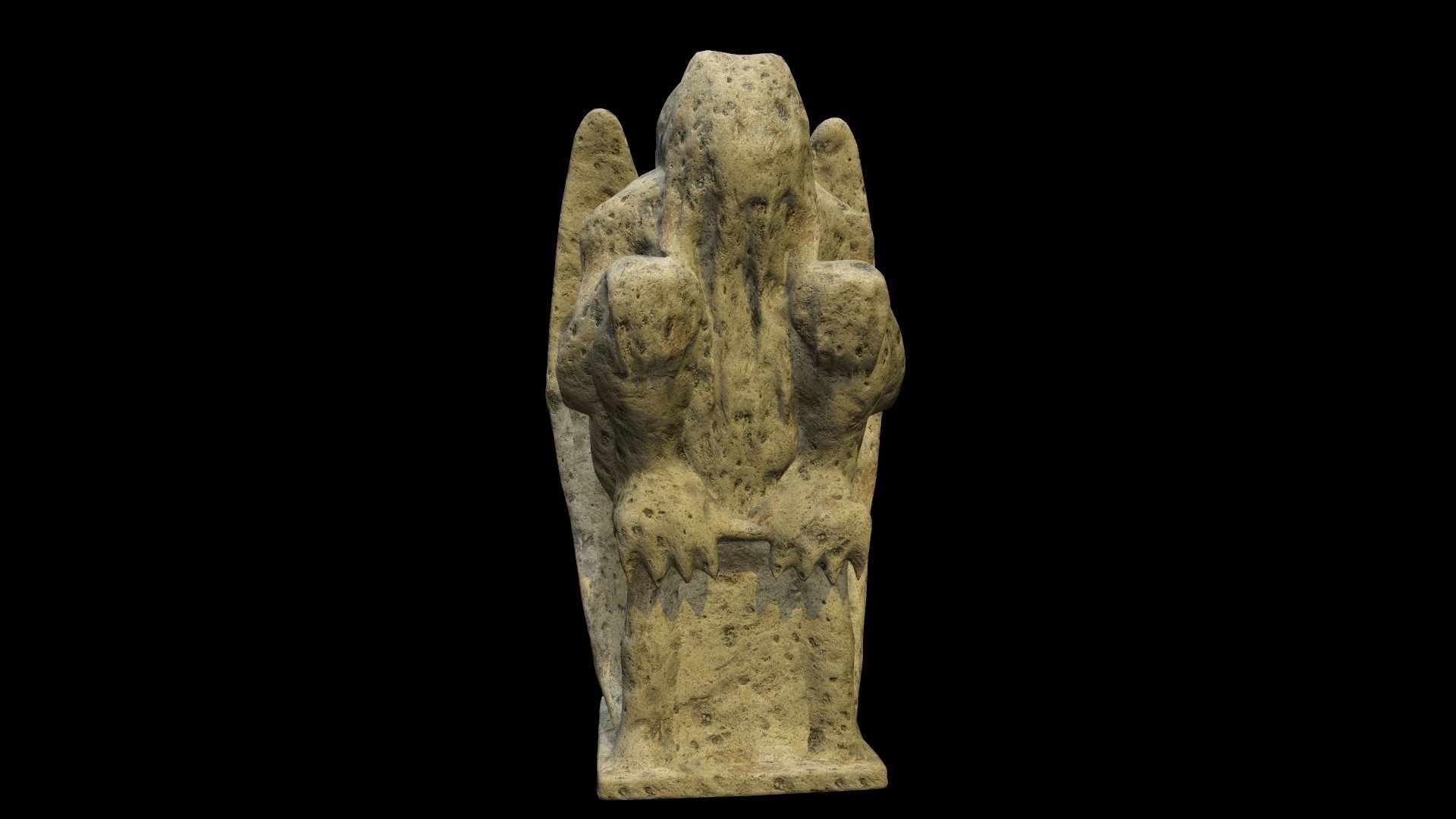 Statue Stone Medieval Low-poly 3D model_1