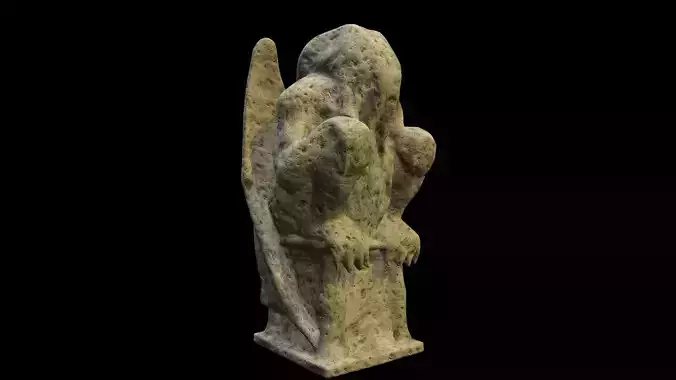 Statue Stone Medieval Low-poly 3D model
