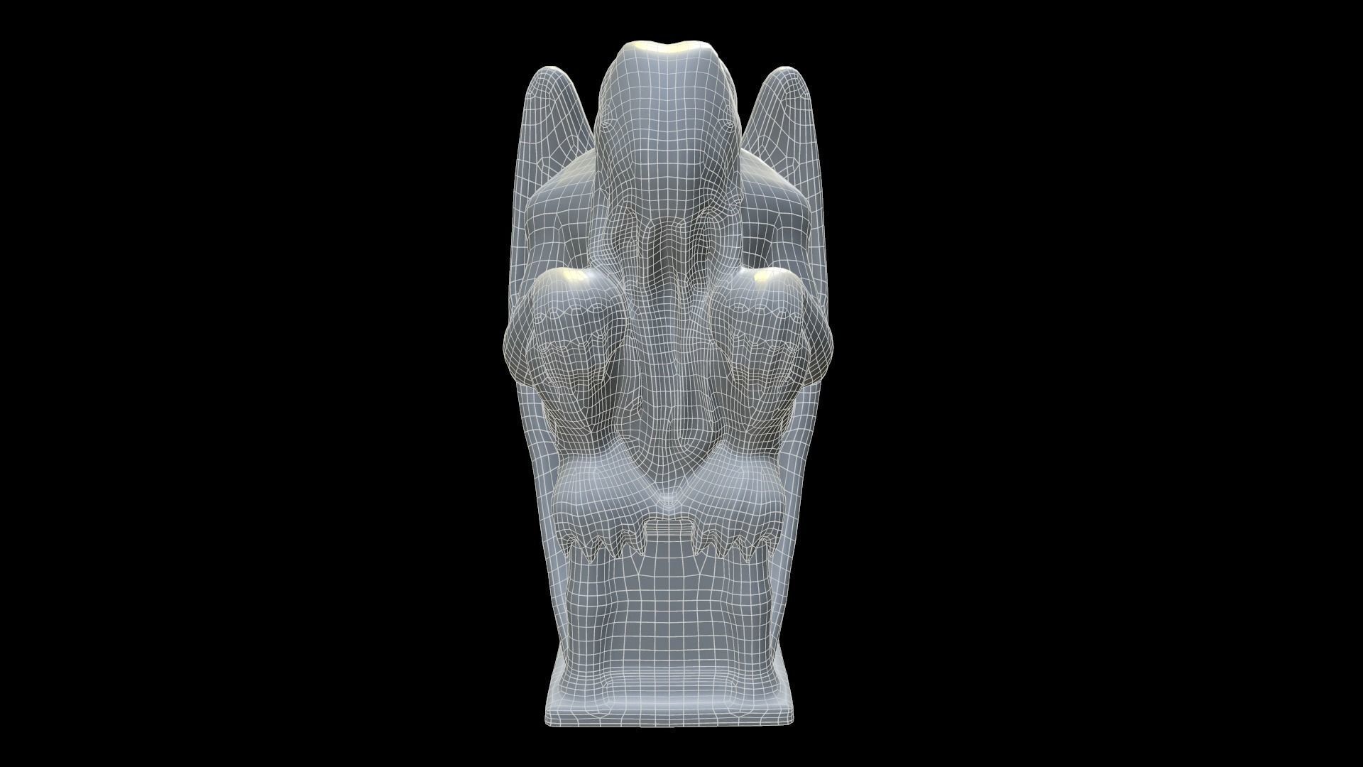 Statue Stone Medieval Low-poly 3D model_19