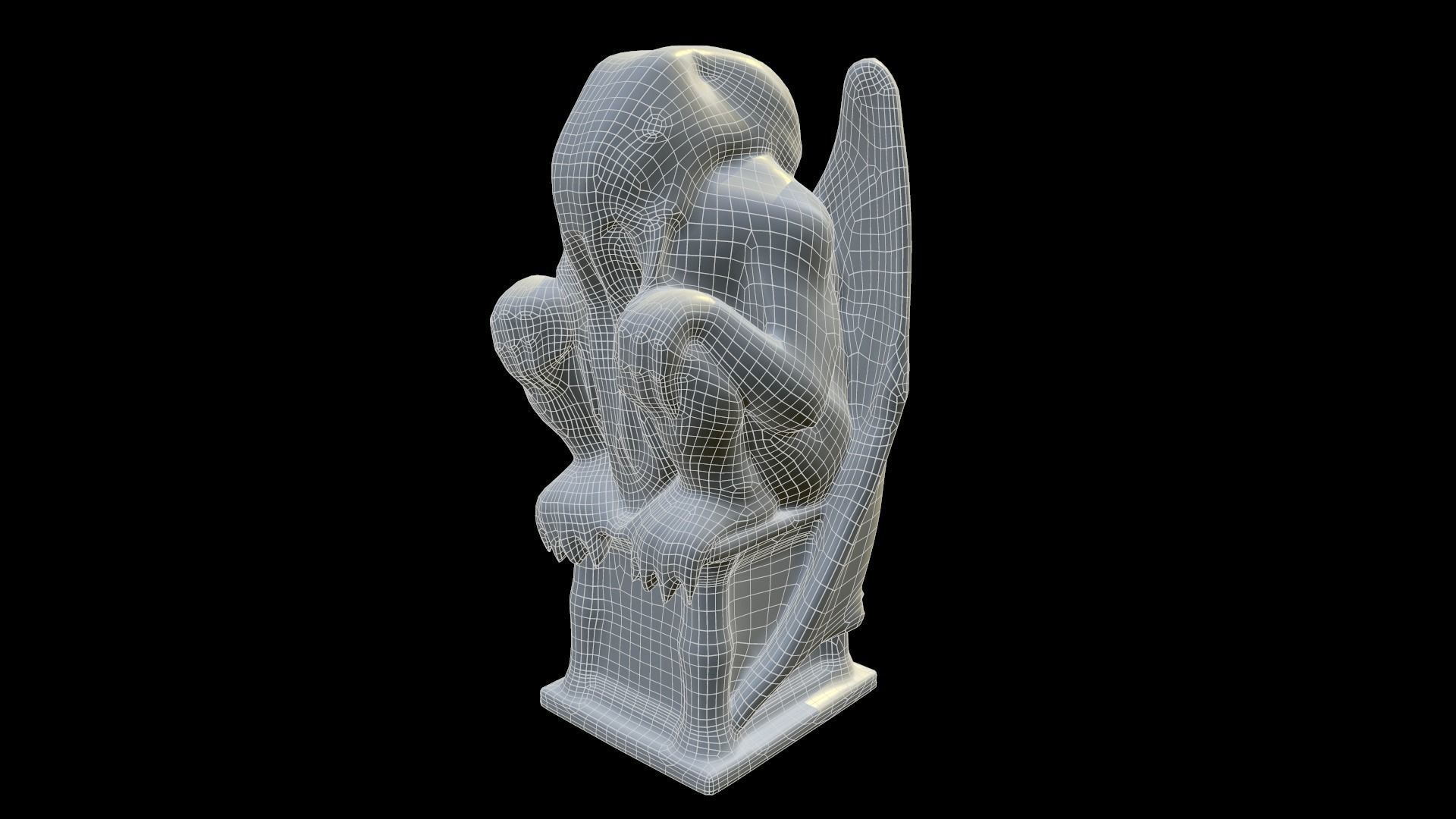 Statue Stone Medieval Low-poly 3D model_20