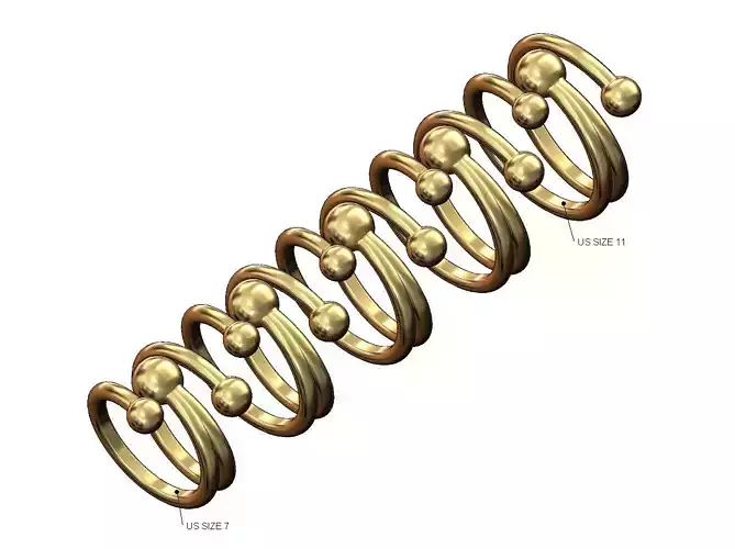 Stacked balls fashion ring US sizes 7to11