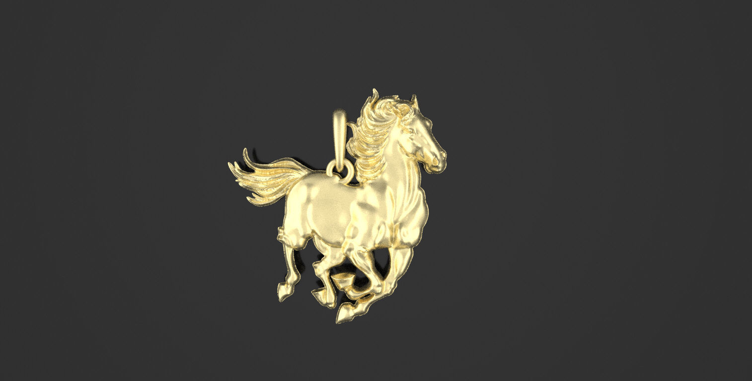horse pendant 3D print model_1