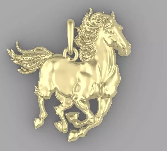 horse pendant 3D print model_0