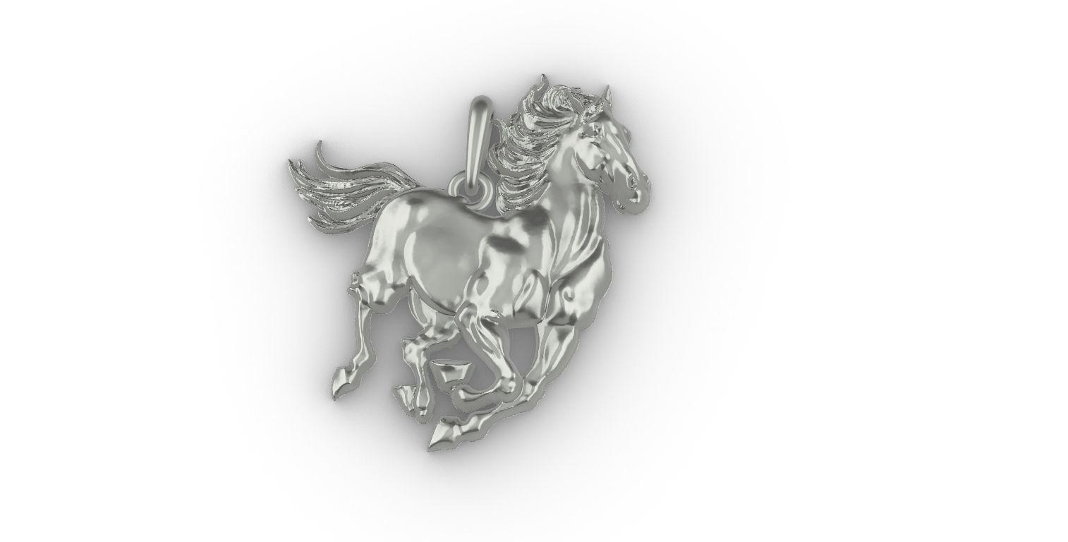 horse pendant 3D print model_6