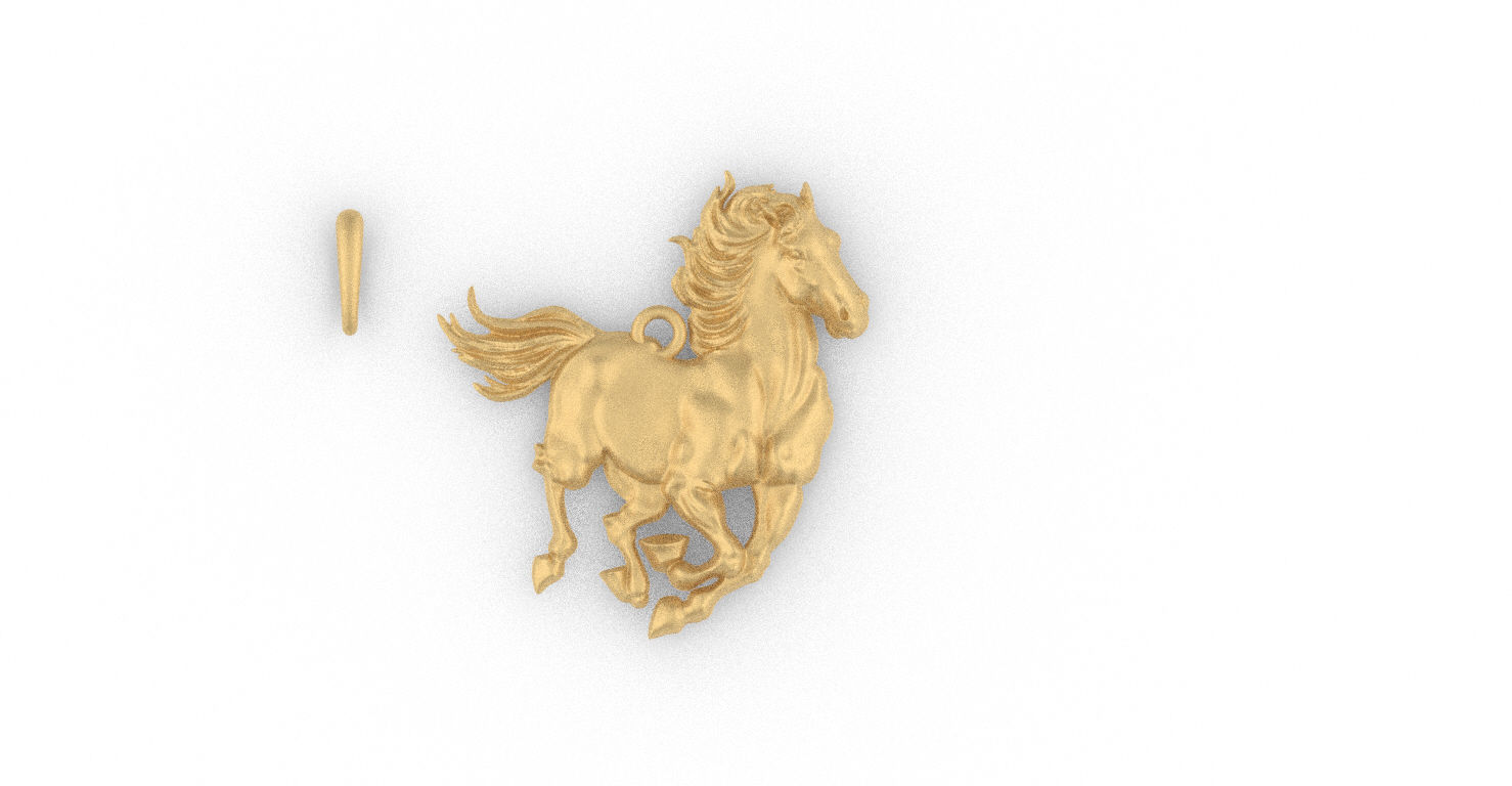 horse pendant 3D print model_8