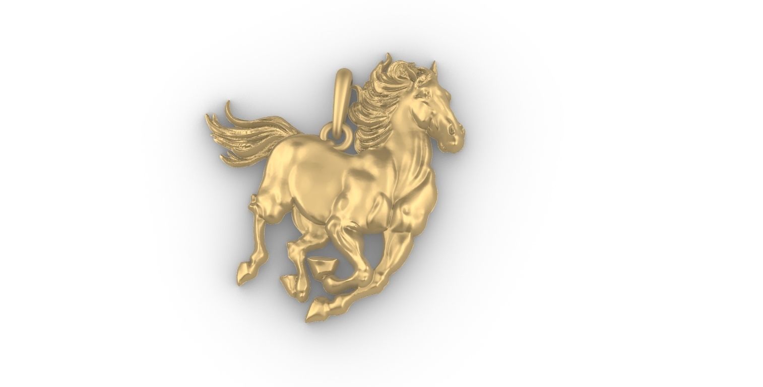 horse pendant 3D print model_3