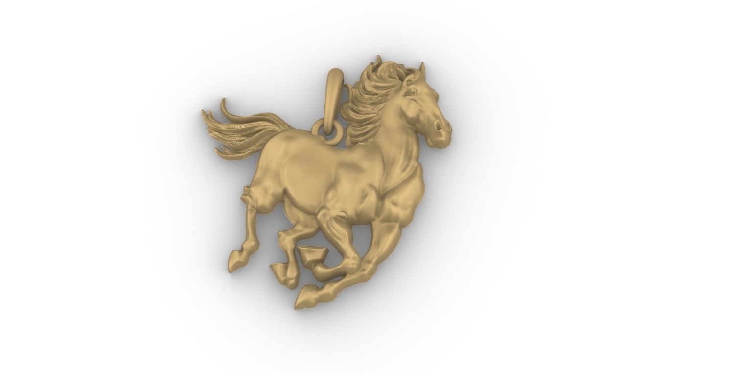 horse pendant 3D print model_7