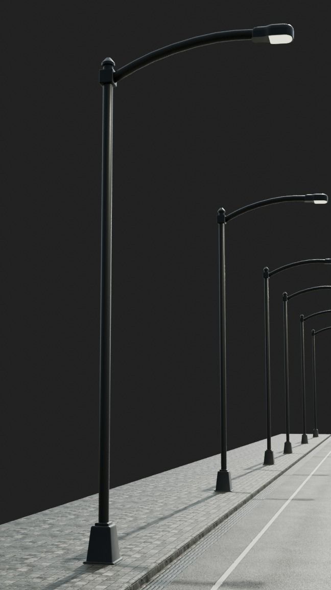 Street Light Free low-poly 3D model_3