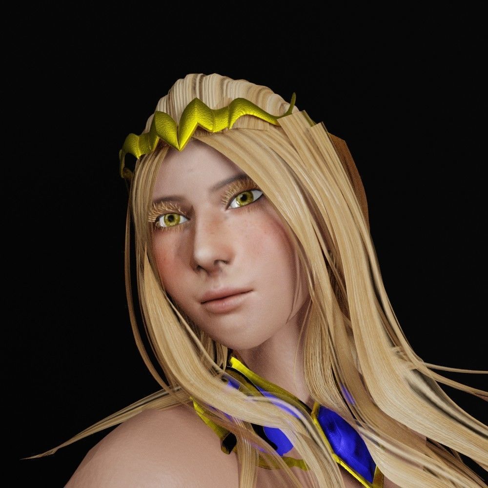Fantasy Princess Game ready for you free VR / AR / low-poly 3D model ...