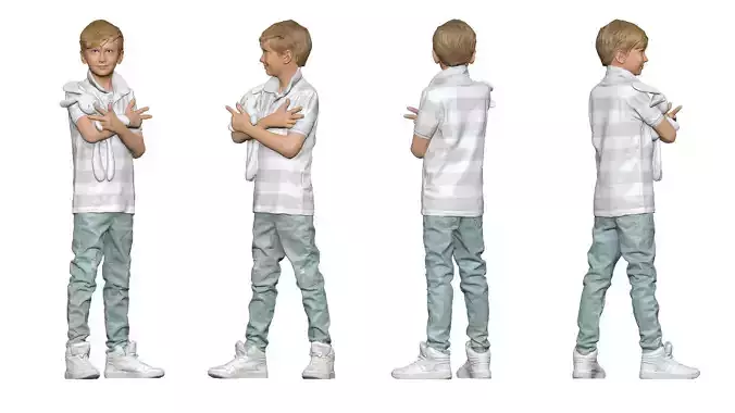 S00029 Child with hare 3dp 3D print model
