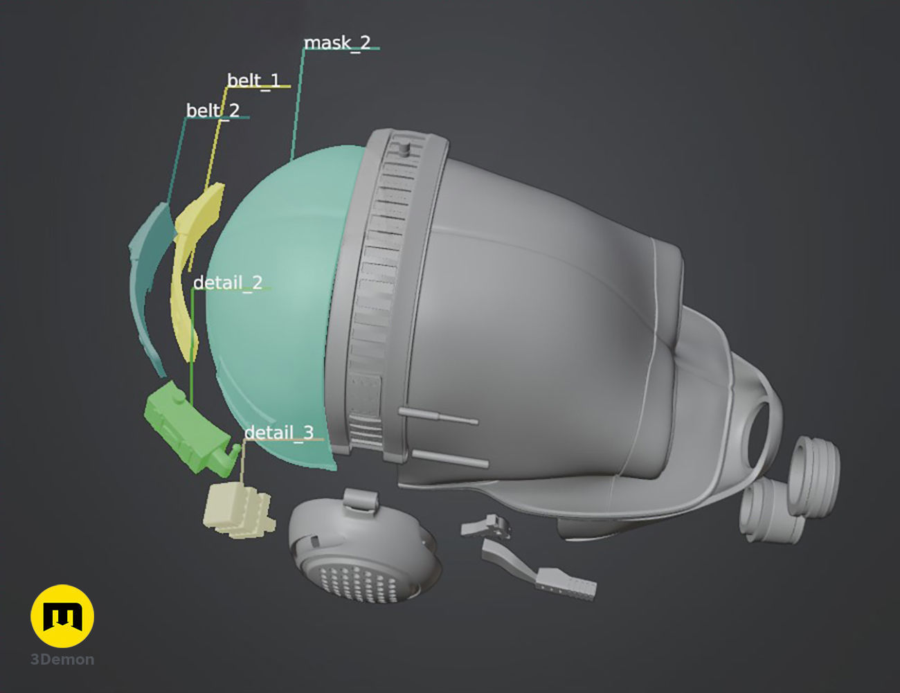 Combine Soldier mask - Half Live 3D print model_4