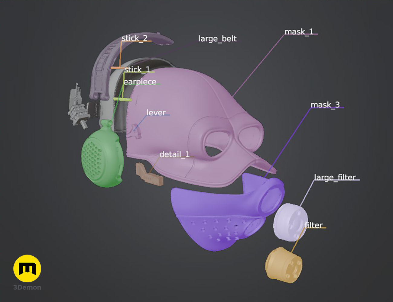 Combine Soldier mask - Half Live 3D print model_3