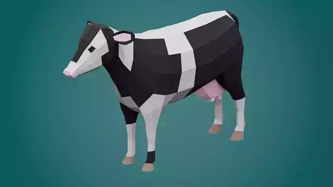 Stylized COW Low-poly 3D model