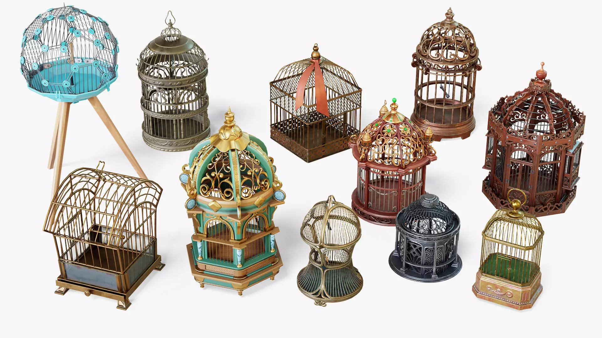 Bird Cages 3D Model Collection_0