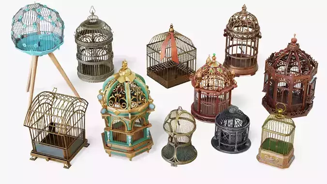Bird Cages  3D Model Collection