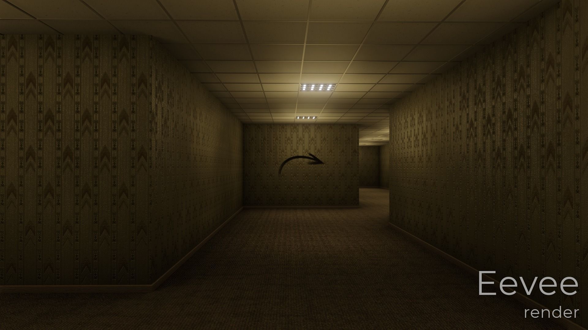 The Backrooms Maze 3D model_15