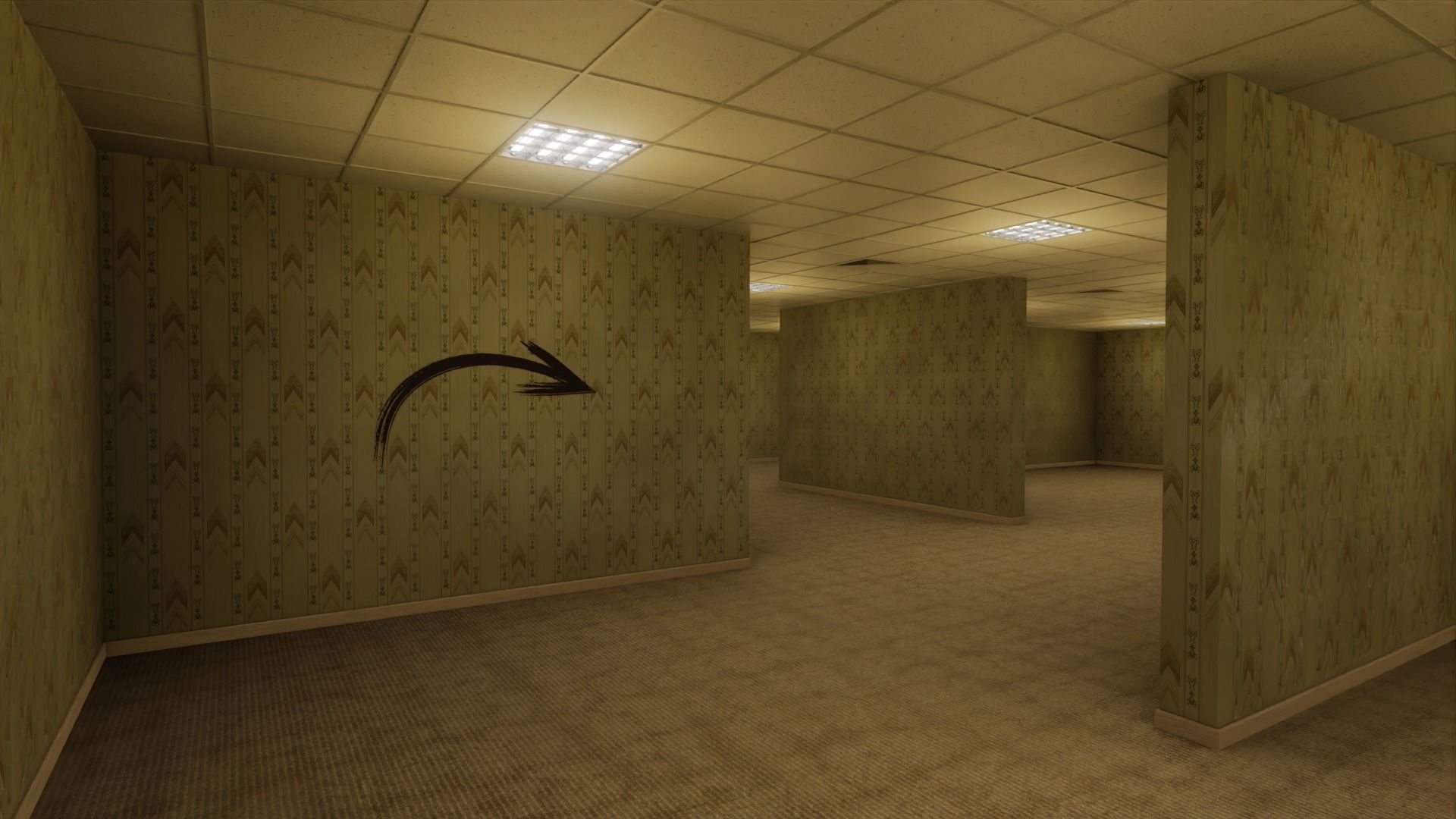 The Backrooms Maze 3D model_9