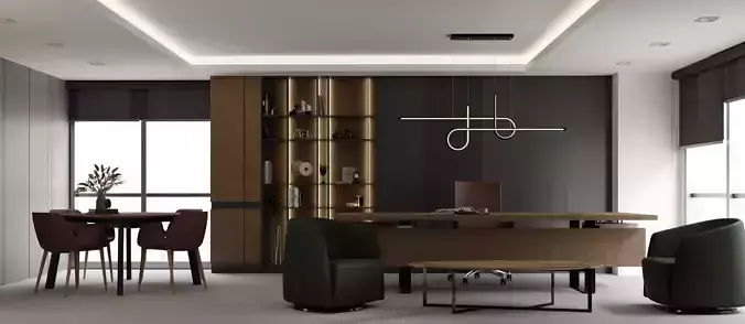 Detailed Manager-Boss Office 3D model