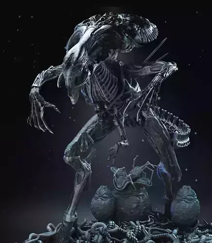  Queen Alien Statue 3D Printed 600mm 3D print model
